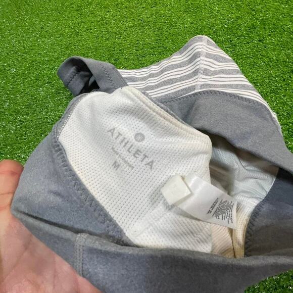 Athleta Womens M Active Padded‎ Sports Bra Stripped Sporty Running Activewear - Picture 4 of 5